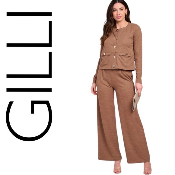 Gilli Tops - 662:  GILLI NWT SET CAMEL MOCHA (GL)